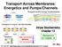 Transport Across Membranes: Energetics and Pumps/Channels