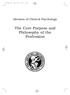 Division of Clinical Psychology The Core Purpose and Philosophy of the Profession