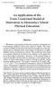 An Application of the Trans-Contextual Model of Motivation in Elementary School Physical Education