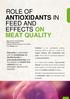 ROLE OF ANTIOXIDANTS IN FEED AND EFFECTS ON MEAT QUALITY