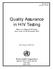 Quality Assurance in HIV Testing