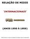 RELAÇÃO DE MIDIS INTERNACIONAIS (ANOS 1950 À 1959) TIPOS DE MIDI: (L) Letra (M) Melodia (ML) Melodia e letra (I) Instrumental