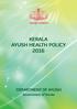 KERALA AYUSH HEALTH POLICY 2016 DEPARTMENT OF AYUSH