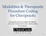 Modalities & Therapeutic Procedure Coding for Chiropractic
