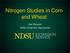 Nitrogen Studies in Corn and Wheat. Joel Ransom NDSU Extension Agronomist