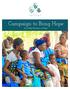 Campaign to Bring Hope. by Global Partners in Hope