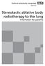 Stereotactic ablative body radiotherapy to the lung Information for patients