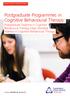 Postgraduate Programmes in Cognitive Behavioural Therapy: