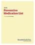 2018 Preventive Medication List