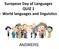 European Day of Languages QUIZ 1 - World languages and linguistics ANSWERS