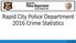 Rapid City Police Department 2016 Crime Statistics PREPARED BY CHRIS STEVENSON CRIME ANALYST RAPID CITY POLICE DEPARTMENT