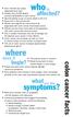 who where symptoms? colon cancer facts affected? what
