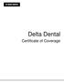 Delta Dental. Certificate of Coverage
