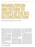 REHABILITATION AND RETURN TO SPORTS AFTER ACL RECONSTRUCTION