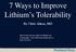 7 Ways to Improve Lithium s Tolerability