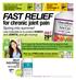 FAST RELIEF. for chronic joint pain. FREE magazine available exclusively in natural food stores.