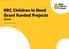 BBC Children in Need Grant Funded Projects Wales. As at November 2017