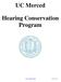UC Merced Hearing Conservation Program