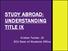 STUDY ABROAD: UNDERSTANDING TITLE IX. Kristan Tucker, JD ECU Dean of Students Office