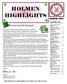 HOLMEN HIGHLIGHTS. A Letter from the Principal: MARCH, Inside this issue: