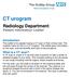 CT urogram. Radiology Department Patient Information Leaflet