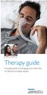 Therapy guide. A simple guide to managing your treatment of Obstructive Sleep Apnea