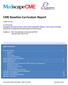 CME Baseline Curriculum Report
