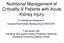 Nutritional Management of Criticallly Ill Patients with Acute Kidney Injury