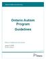 Ontario Autism Program Guidelines