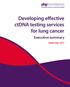 Developing effective ctdna testing services for lung cancer. Executive summary
