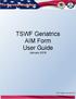 TSWF Geriatrics AIM Form User Guide January 2018
