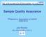 Sample Quality Assurance