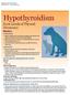 Hypothyroidism (Low Levels of Thyroid Hormone) Basics