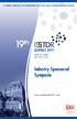 Industry Sponsored Symposia. Québec City, CANADA JULY 10 TO 13,