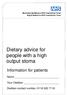 Dietary advice for people with a high output stoma