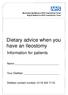 Dietary advice when you have an Ileostomy