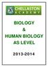 BIOLOGY & HUMAN BIOLOGY AS LEVEL