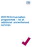 2017/18 Immunisation programmes list of additional and enhanced services