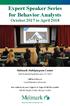 Expert Speaker Series for Behavior Analysts October 2017 to April 2018