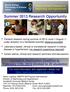 Summer 2013 Research Opportunity