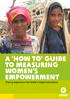 A How To Guide to Measuring Women s Empowerment