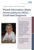 Parent Information Sheet Homocystinuria (HCU) - Confirmed Diagnosis