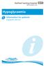 Hypoglycaemia. Information for patients Diabetes Service