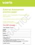 External Assessment practice paper