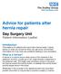 Advice for patients after hernia repair