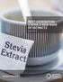 NEXT-GENERATION STEVIA: A NEW WAVE OF EXTRACTS