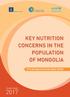 KEY NUTRITION CONCERNS IN THE POPULATION OF MONGOLIA
