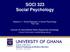 SOCI 323 Social Psychology