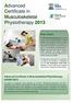 Advanced Certificate in Musculoskeletal Physiotherapy 2013