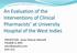 An Evaluation of the Interventions of Clinical Pharmacists at University Hospital of the West Indies